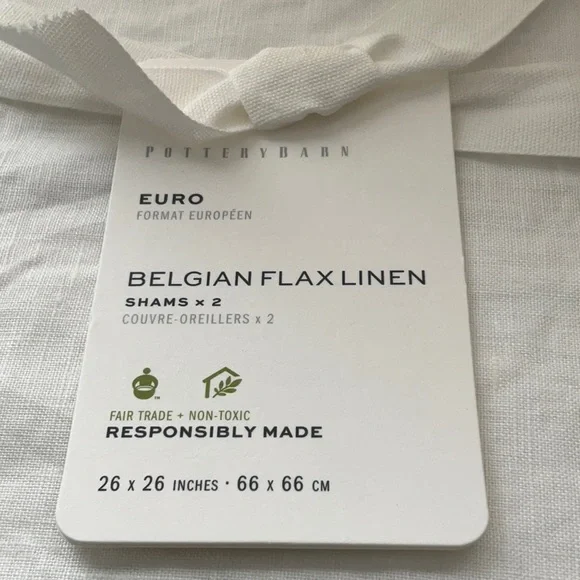 Pottery Barn Belgian Flax Linen Shams - Picture 3 of 7